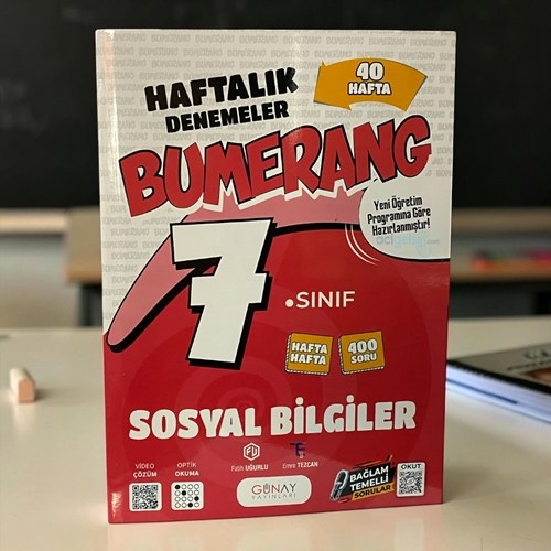 7. Sınıf Sosyal Bilgiler 40 Haftalık Denemeler Günay Yayınları