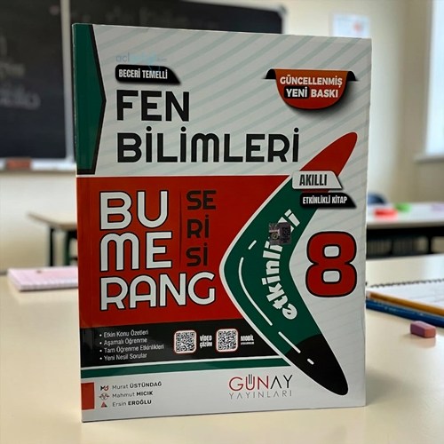 8. Sınıf Fen Bilimleri Bumerang Etkinlikli Kitap Günay Yayınları