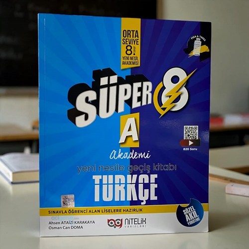 8.sınıf Türkçe Süper A Yeni Nesile Geçiş Soru Kitabı Nitelik Yayınları