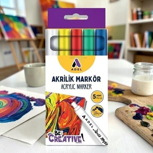 Adel Akrilik Marker Ana Renkler 5li