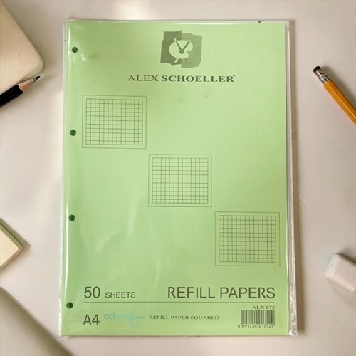 Alex Kolej Yedek A4 Kareli Yeşil Renkli 50 Yaprak