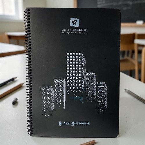 Alex Spiralli A4 Siyah Defter 60 Yaprak