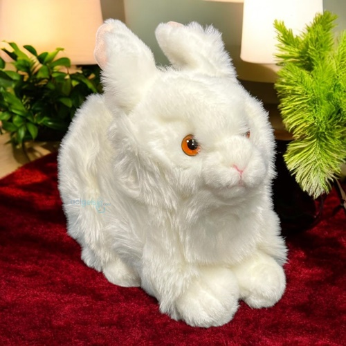 Animals World Beyaz Peluş Tavşan