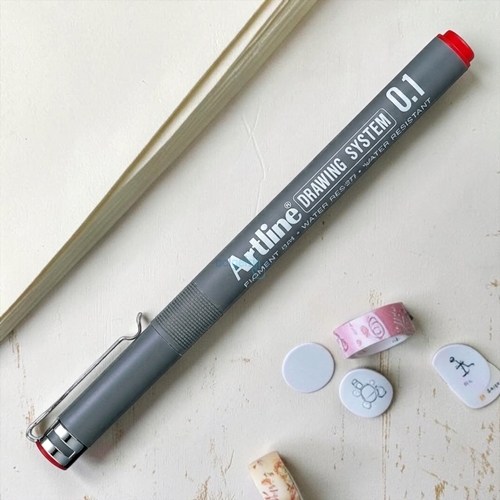 Artline Drawing System Teknik Çizim Kalemi 0.1 Kırmızı