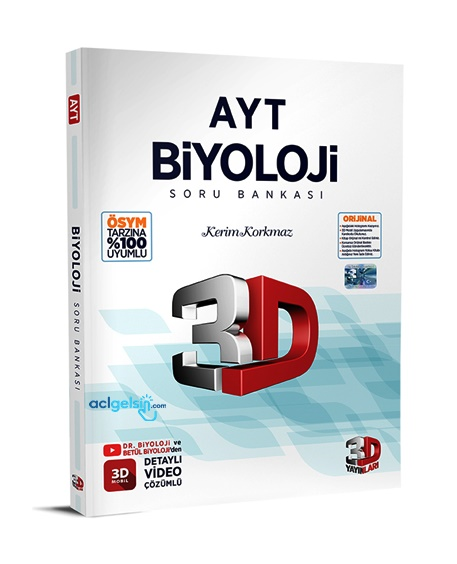Ayt Biyoloji Tamamı Video Çözümlü Soru Bankası 3d Yayınları