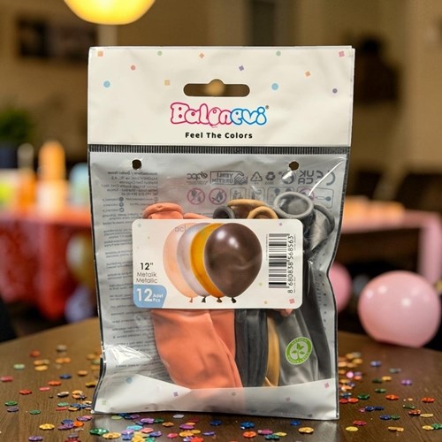 Balonevi Metalik Balon Karışık Renk 12'li 12 İnç