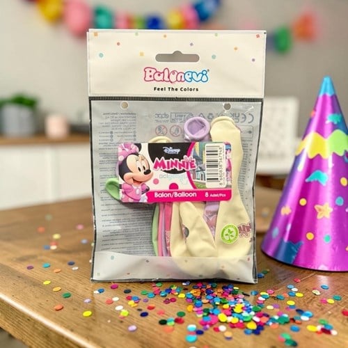 Balonevi Minnie Happy Helpers Baskılı Balon 8'li 12 İnç