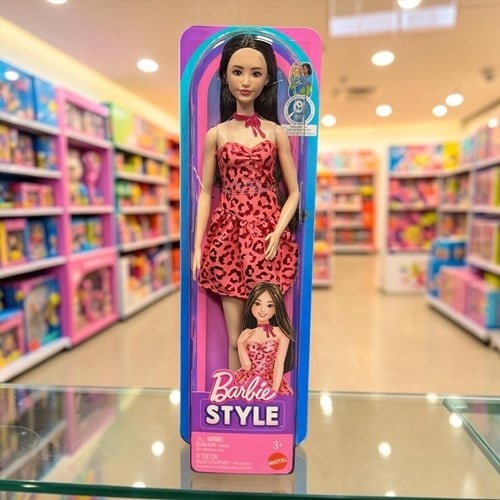 Barbie Style Parti Bebekleri Fashionistas Pembe Leopar Elbise