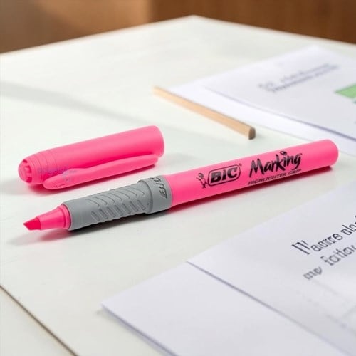 Bic Marking Highlighter Grip Fosforlu Kalem Pembe