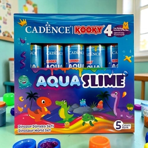 Cadence Kooky Aqua Slime Dinozor Dünyası Seti 5 Renk