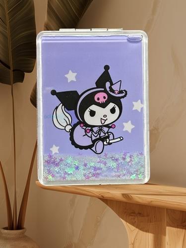 Cep Aynası Dikdörtgen Sulu Simli Sanrio Kuromi