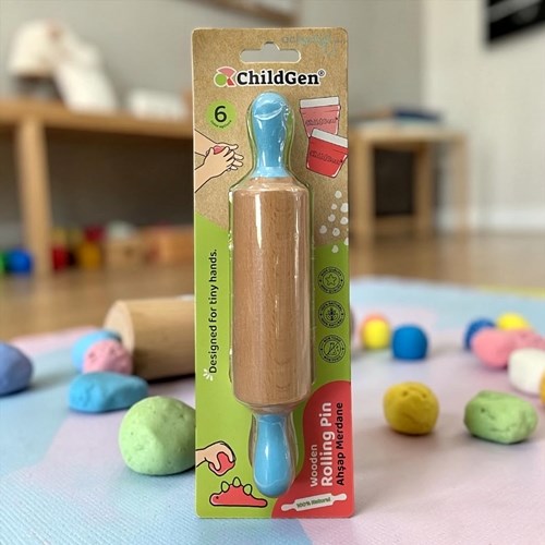 Childgen Merdane Doğal Ahşap - Pastel Mavi