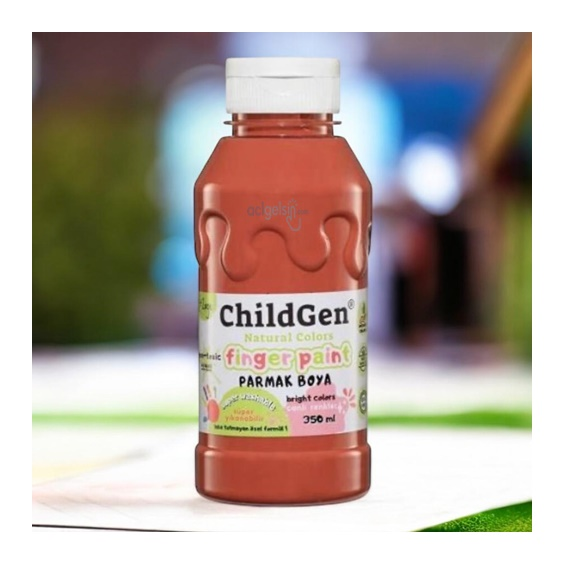 Childgen Süper Yıkanabilir Parmak Boyası 350 Ml Kahverengi
