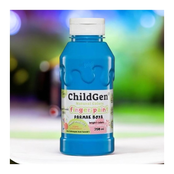 Childgen Süper Yıkanabilir Parmak Boyası 350 Ml Mavi