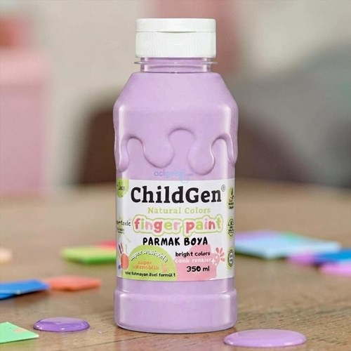 Childgen Süper Yıkanabilir Parmak Boyası 350 Ml Pastel Lila