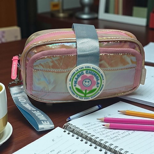 Chimola Cool Üç Bölmeli Pembe Kalem Çantası