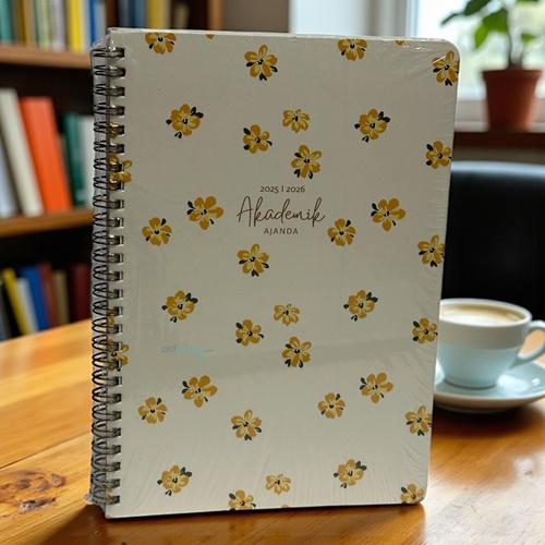 Çiçek Desenli Spiralli Akademik Ajanda