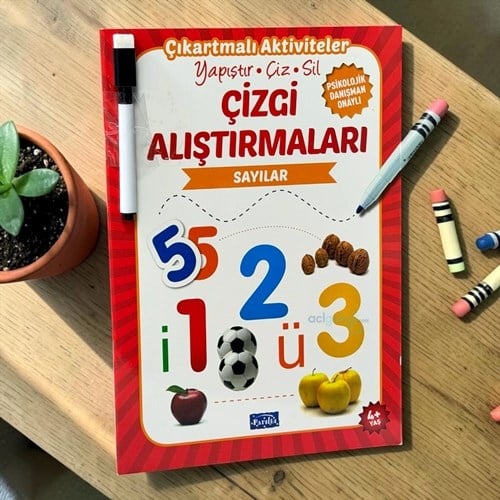 Çizgi Alıştırmaları - Sayılar - Yapıştır - Çiz - Sil