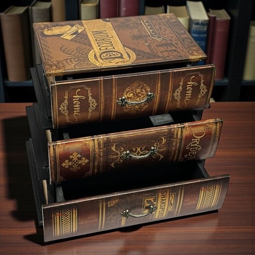 Dekoratif Ahşap Vintage 3 Çekmeceli Kutu