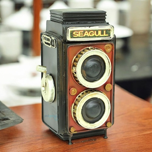 Dekoratif Metal Fotoğraf Makinesi Kumbara