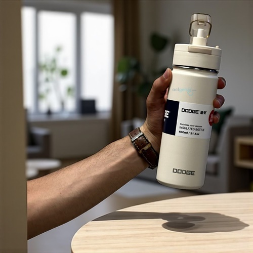 Dodge Çelik Termos Matara Krem 600 Ml