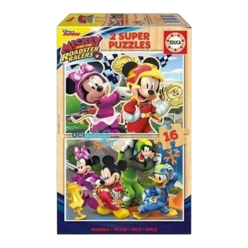Educa Mickey Roadster Racers 2x16 Parça Ahşap Puzzle