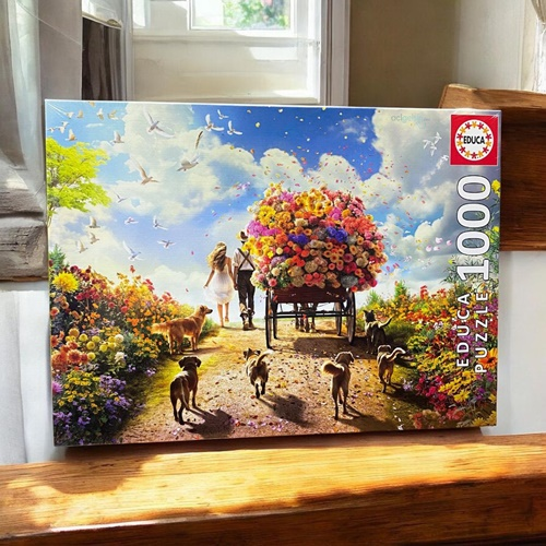 Educa Puzzle 1000 Parça Çiçek Taşıyan Araba