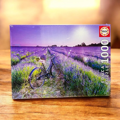 Educa Puzzle 1000 Parça Lavanta Tarlasında Bisiklet