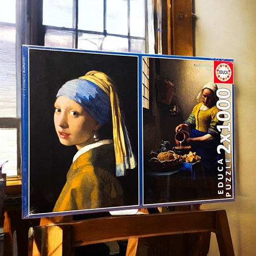 Educa Puzzle 2×1000 Parça İnci Küpeli Kız+sütçü