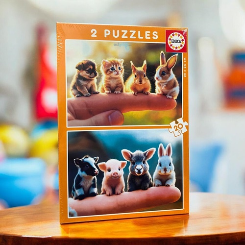 Educa Puzzle 2×20 Parça Bebek Hayvanlar