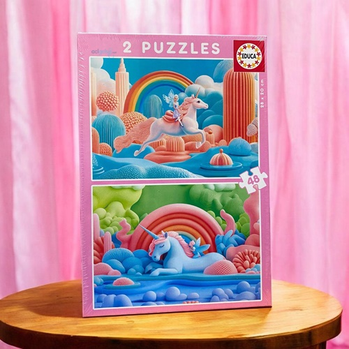 Educa Puzzle 2×48 Parça Büyülü Unicornlar