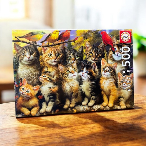 Educa Puzzle 500 Parça Yavru Kedi Ve Kuş