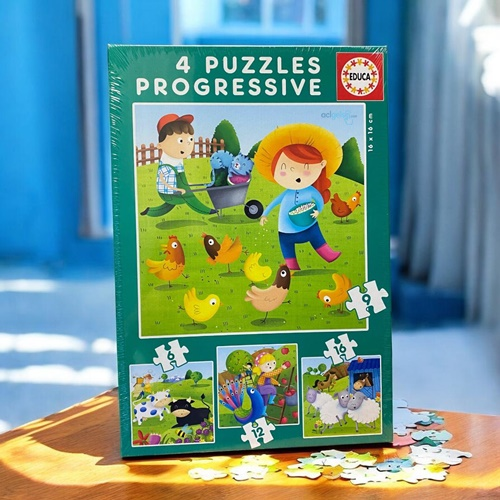 Educa Puzzle 6,9,12,16 Parça Progressive Farm Animals