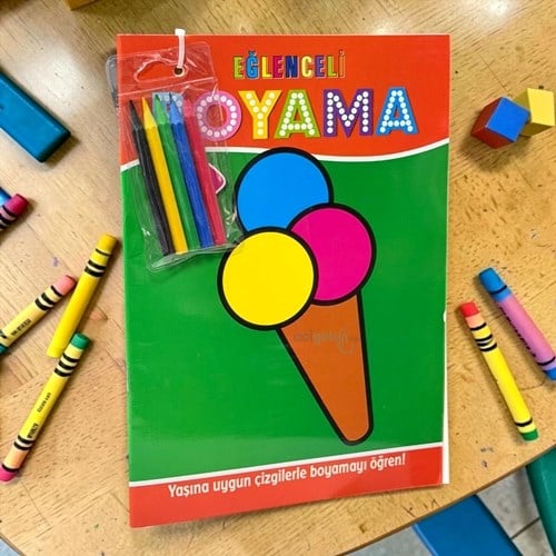 Eğlenceli Boyama 2 Yaş Üstü 4lü Pastel Boya Hediyeli