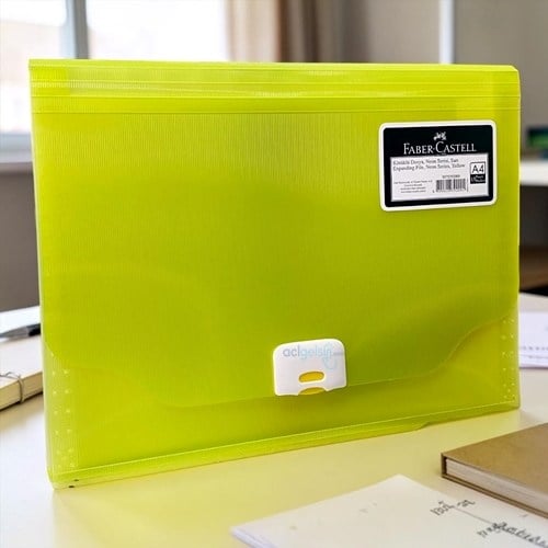 Faber Castell A4 Körüklü Dosya Neon Renkler Sarı