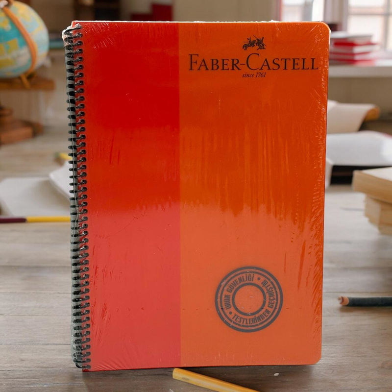 Faber Castell Bicolor Spralli Defter A4 120 Yaprak Çizgili