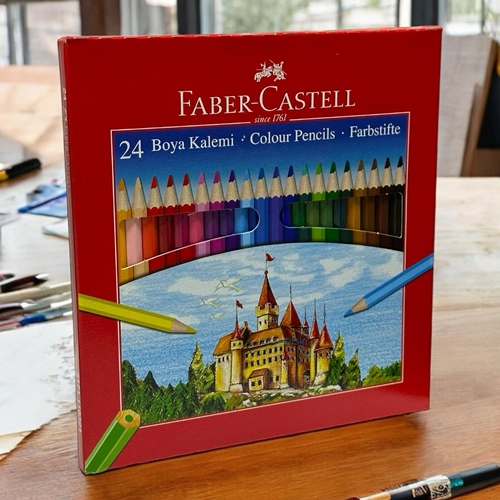 Faber Castell Kuru Boya Kalemi Tam Boy 24 Renk