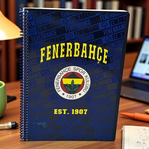 Fenerbahçe Sipiralli Sert Kapak 72 Yaprak A4 Kareli Defter