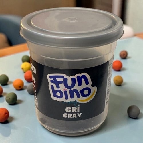 Funbino Tek Renk Oyun Hamuru Gri 115 Gr F114