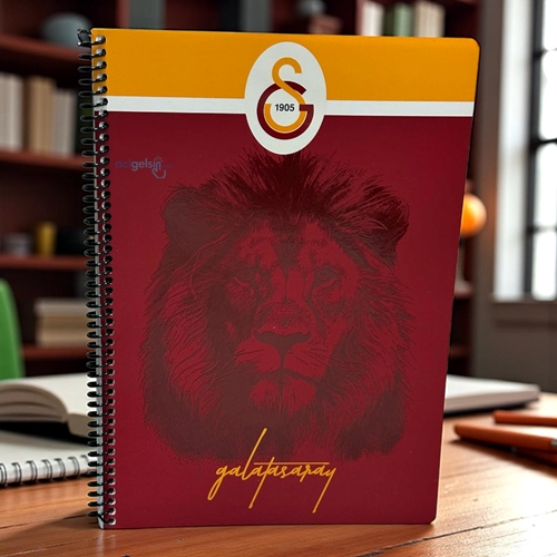 Galatasaray Sipiralli Sert Kapak 72 Yaprak A4 Kareli Defter