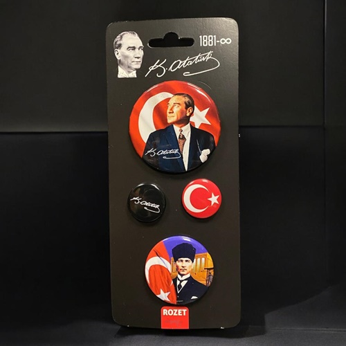 Gifi Atatürk Metal Rozet 4'lü Set