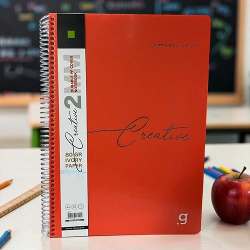 Gıpta Creative Spiralli A4 80 Yaprak Kareli Ivory Defter