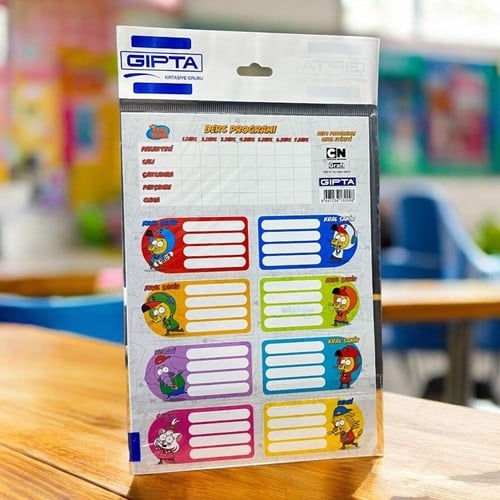 Gıpta Kral Şakir Ders Programlı Okul Etiketi 16x24 Cm 3 Yaprak