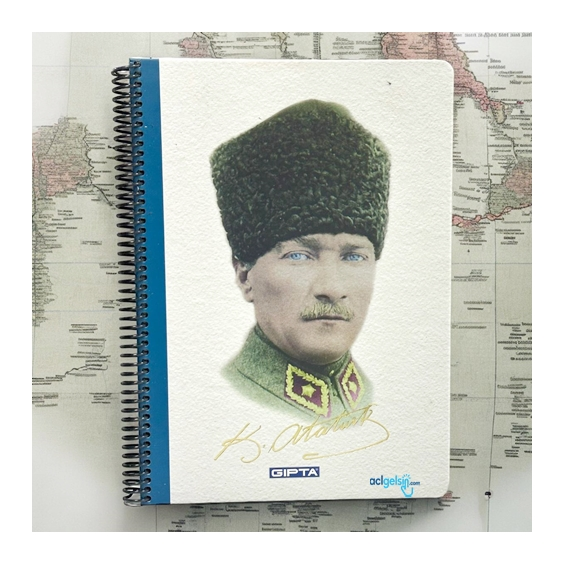 Gıpta Mustafa Kemal Atatürk Spralli Sert Kapak Defter 100 Yaprak
