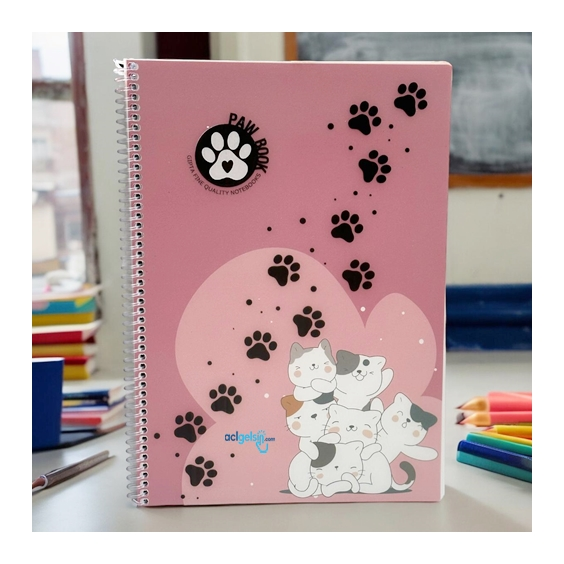 Gıpta Paw Book Spralli Defter A4 80 Yaprak Çizgili