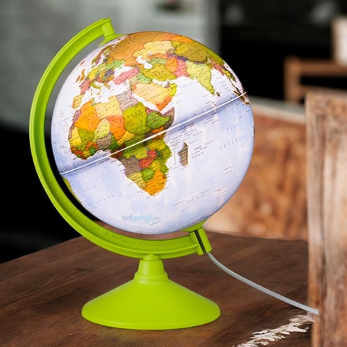 Gürbüz 26cm Işıklı Globe Green Küre