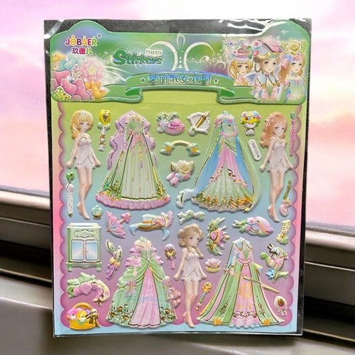 Happy Sticker Kabartmalı Elbise Giydirme Seti