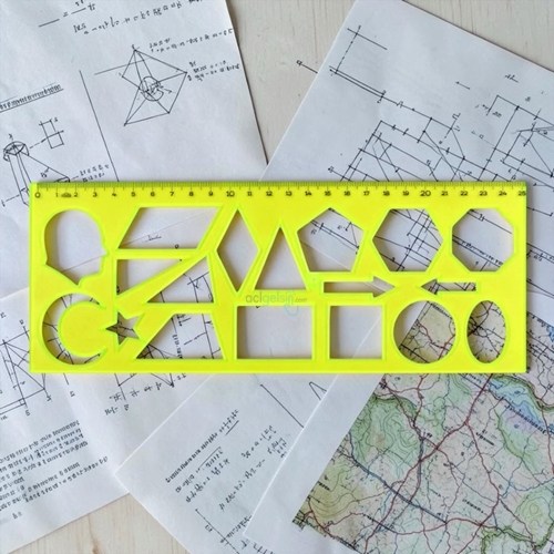 Hatas Geometrik Şekiller Şablonu 25 Cm