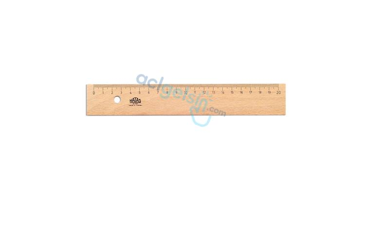 Hatas - Tahta Cetvel Takviyesiz 20 Cm