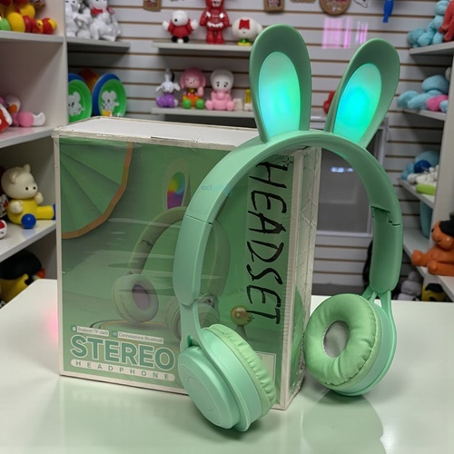 Headphone Katlanabilir Kulak Üstü Bluetooth Işıklı Kulaklık Yeşil